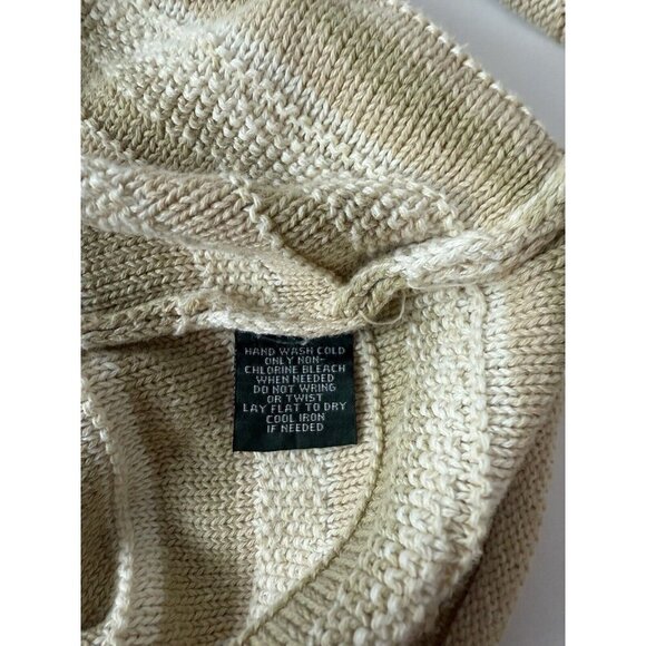 Ralph Lauren Women Sweater Sz XS Cotton Beige Striped 3/4 Sleeve Pullover - Picture 6 of 6